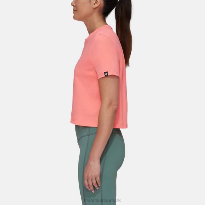 Mammut Kvinder massone t-shirt beskåret bogstaver laks 2TDP1092