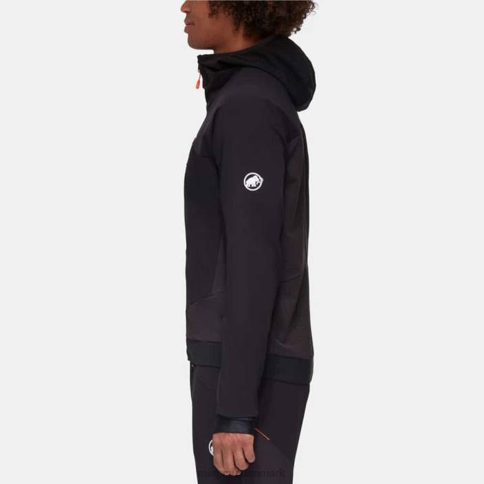 Mammut Mænd aenergy so hybrid hættejakke sort-levende orange 2TDP14